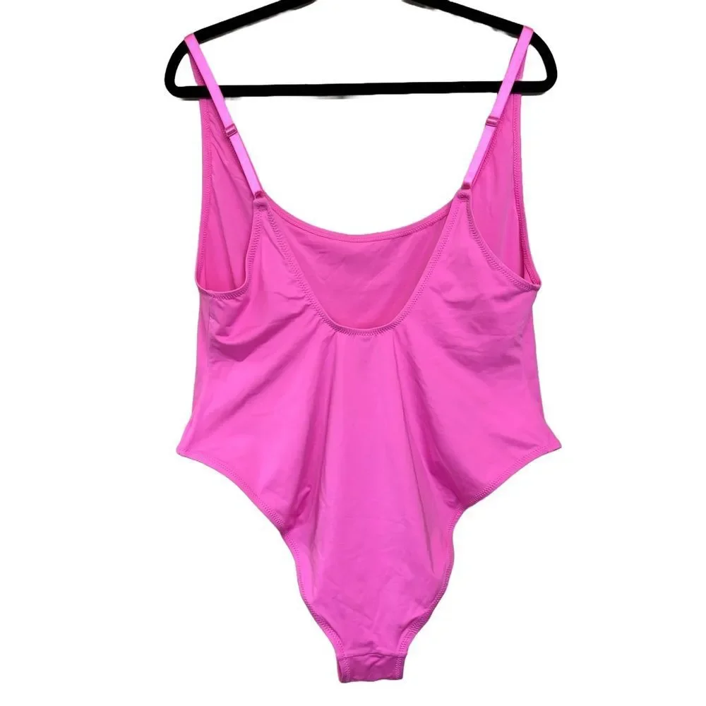 Skims Swim Scoop Neck One Piece Plus Size Swimsuit - Taffy - 4x - NWT